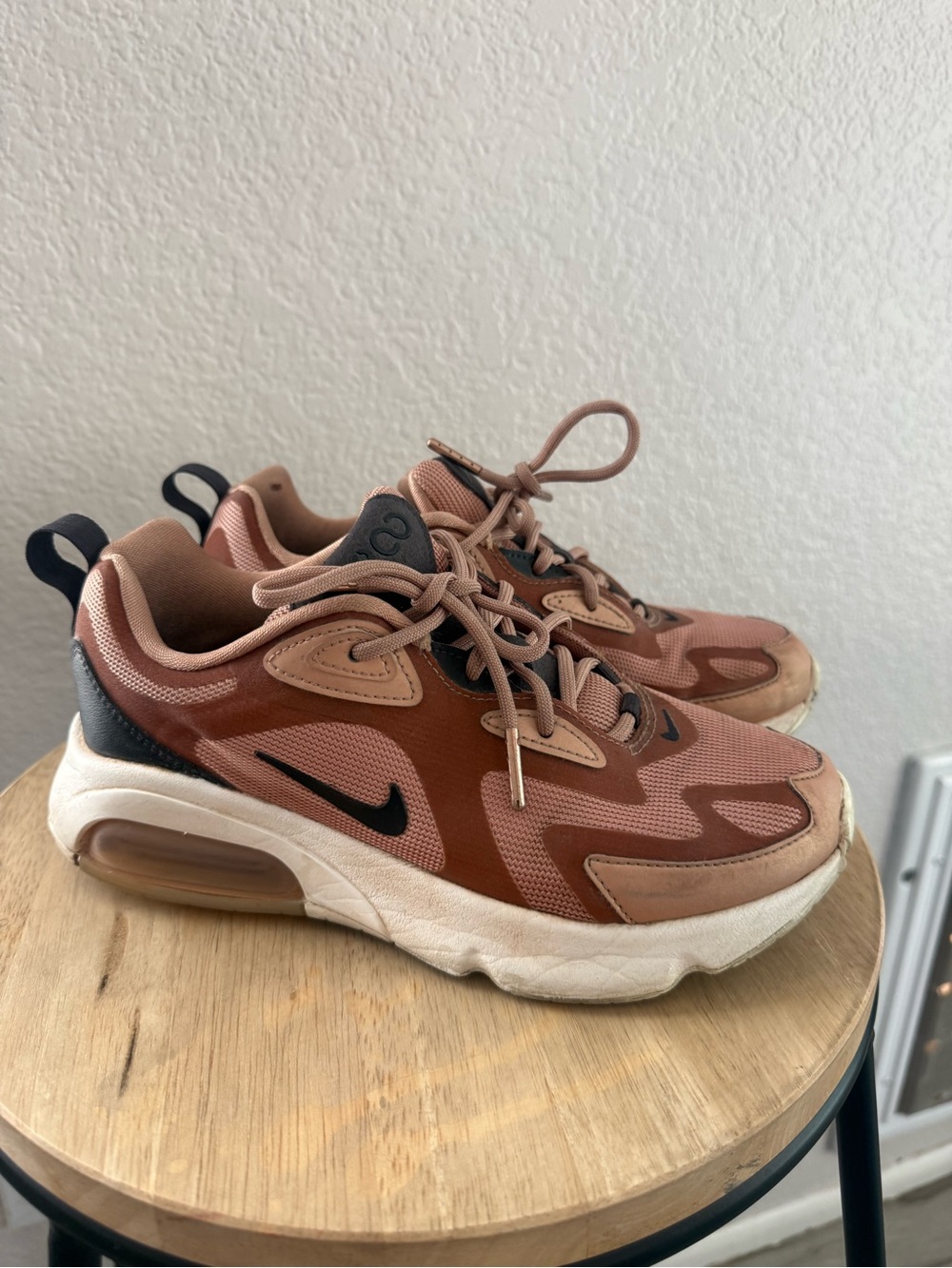 Nike Brown and Rust Mesh Lace-Up Sneakers